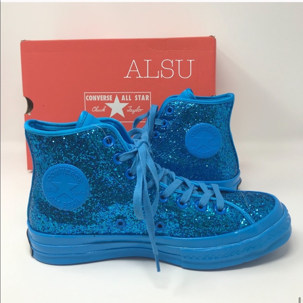 Converse Chuck 70 HI Glitter✨Blue Hero W AUTHENTIC - Picture 6 of 8